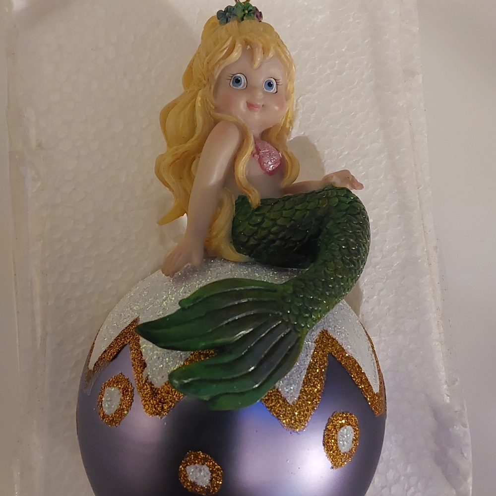 Mermaid Holiday Ornament with Green Tail (43)